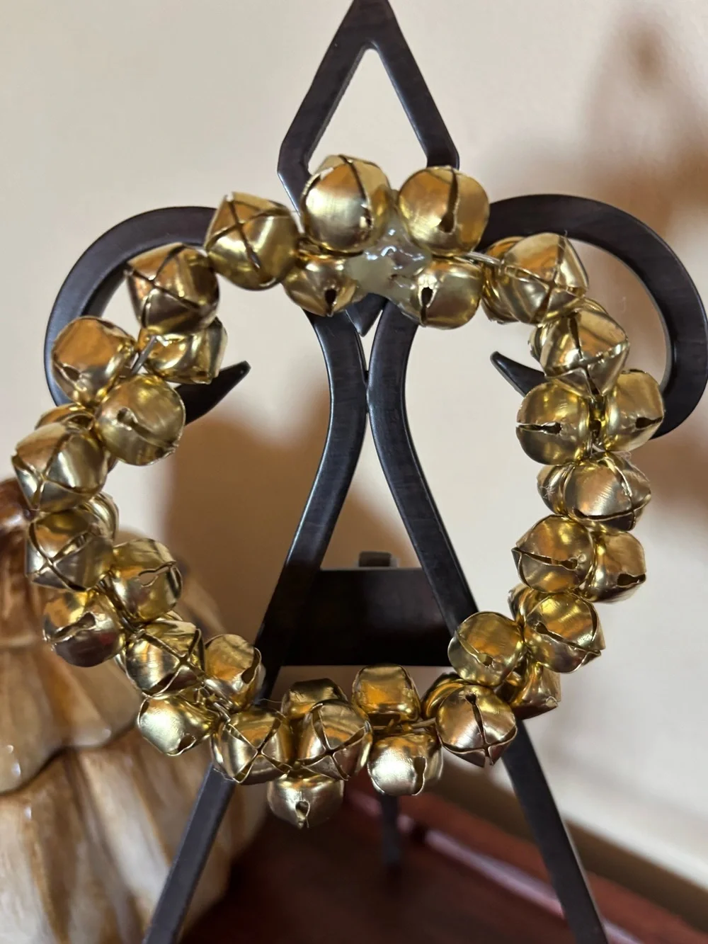 Gold Jingle Bell Miniature Wreath Pick